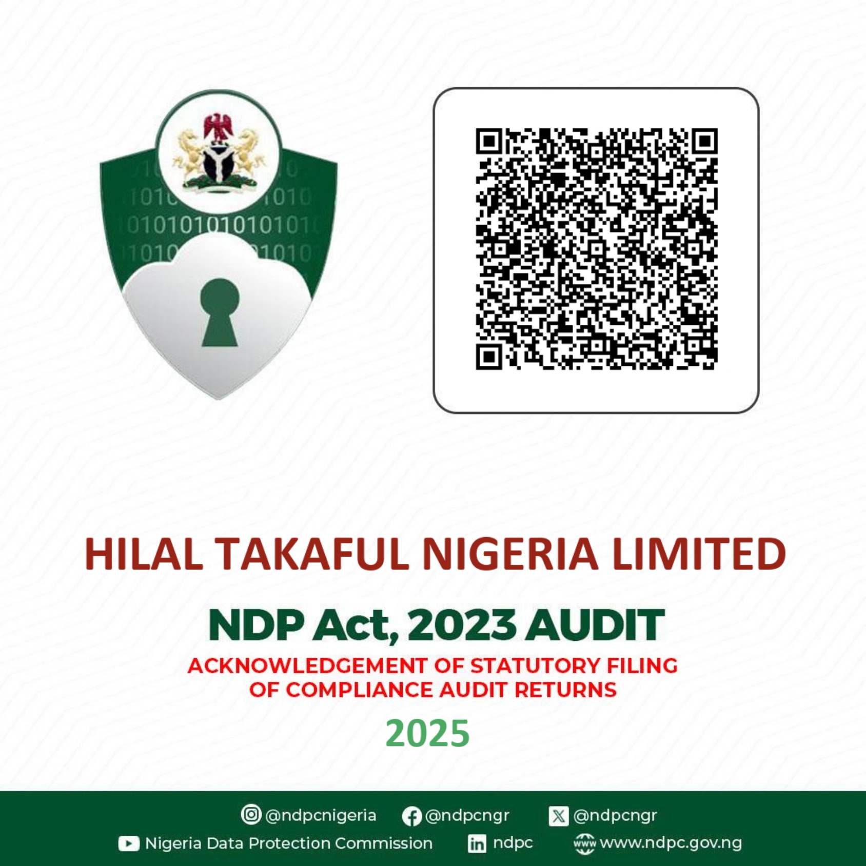 NDP Act 2023 Audit Statutory Filing - Nigeria Data Protection Commission
